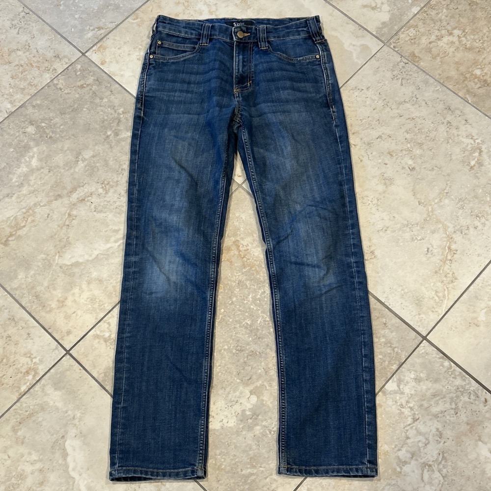 5.11 Tactical Defender-Flex Straight Jean Mens 30x32 Blue Denim Stretch Workwear